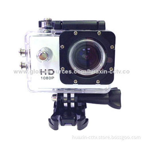 Full HD 1,080P 170 Degrees Sports Camera for Cars, Bikes, Helmets with Waterproof Case